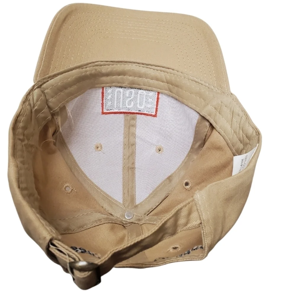 USO Support Our Heroes Slideback Hat Tan OS Adjustable Embroidered Cotton